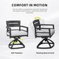 Hearth and Haven Patio Swivel Rocker Chair with Cushion in Ember Black (Set of 2), , large