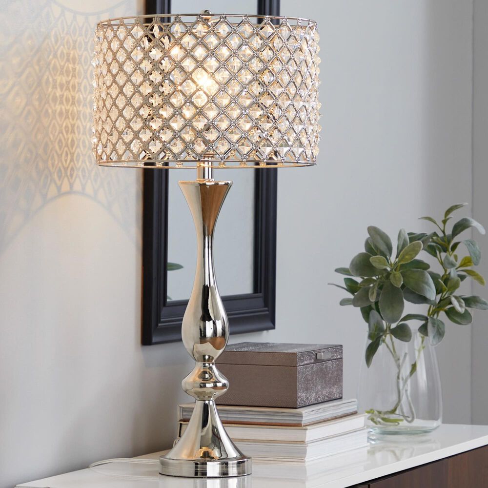 LumiSource Topaz Metal Table Lamp in Polished Nickel and Clear, , large