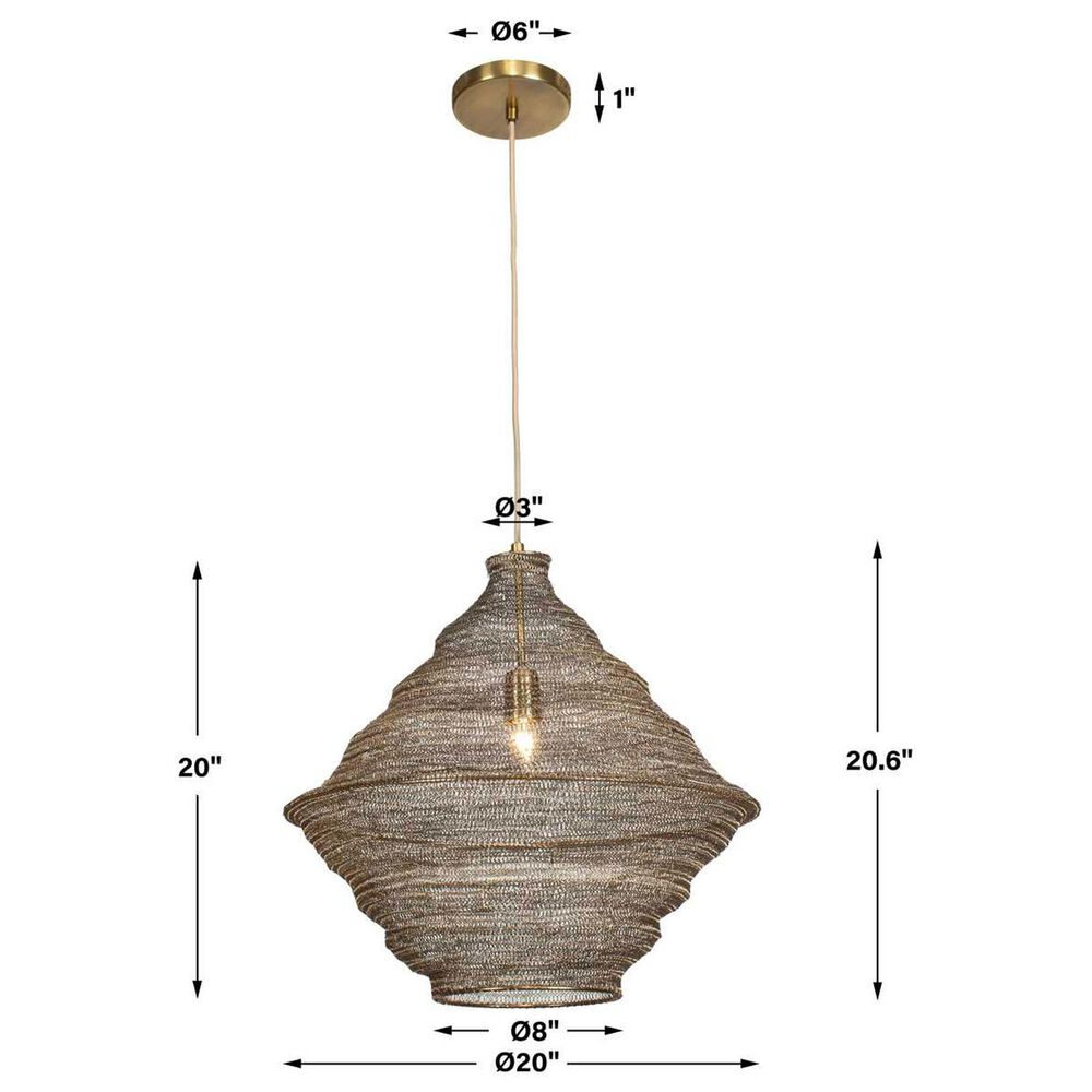 Uttermost Sigh 1-Light Pendant in Antique Brass, , large