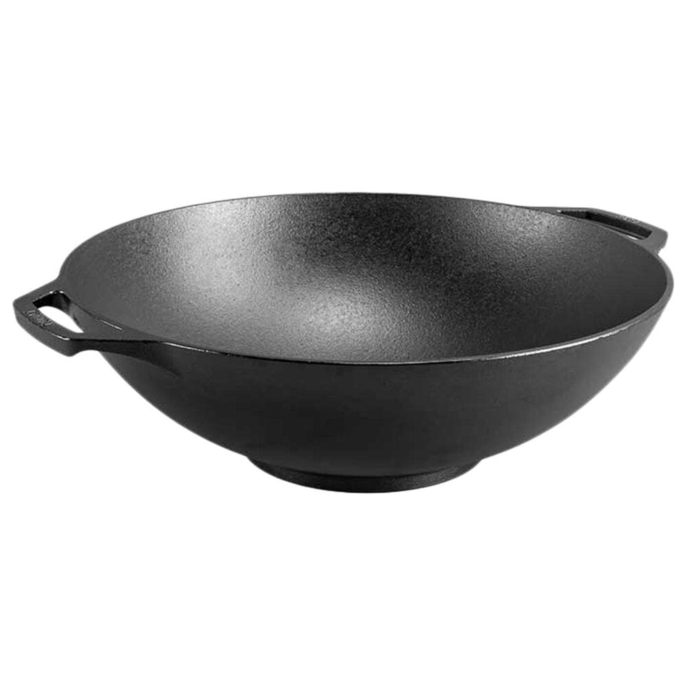 Lodge 14&quot; Seasoned Cast Iron Wok in Black, , large
