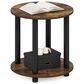 HOMLUX 2-Tier Round End Table in Amber Pine and Black, , large