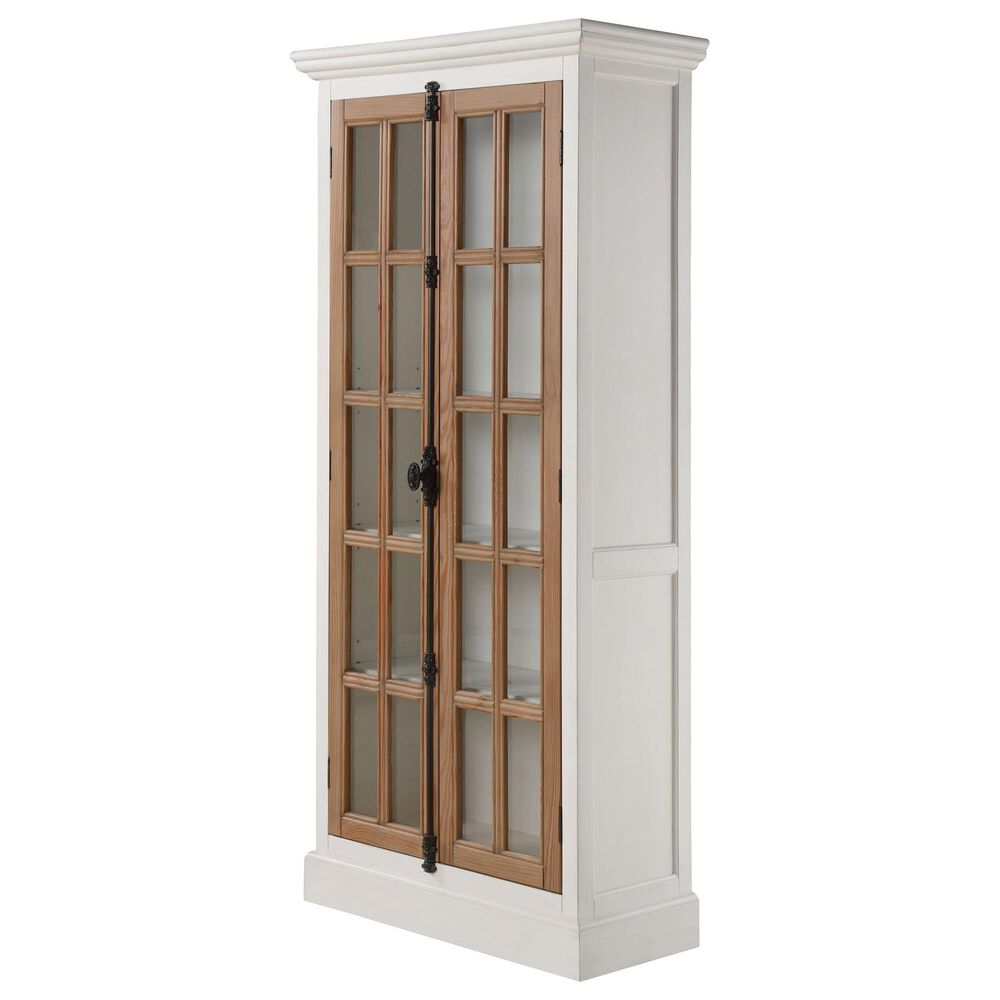 Pacific Landing Tammi 2-Door Tall Cabinet in Antique White and Brown, , large