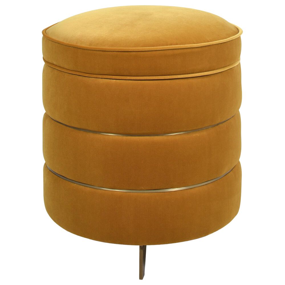 Jennifer Taylor Home Midas Storage Ottoman in Rich Yellow Velvet, , large