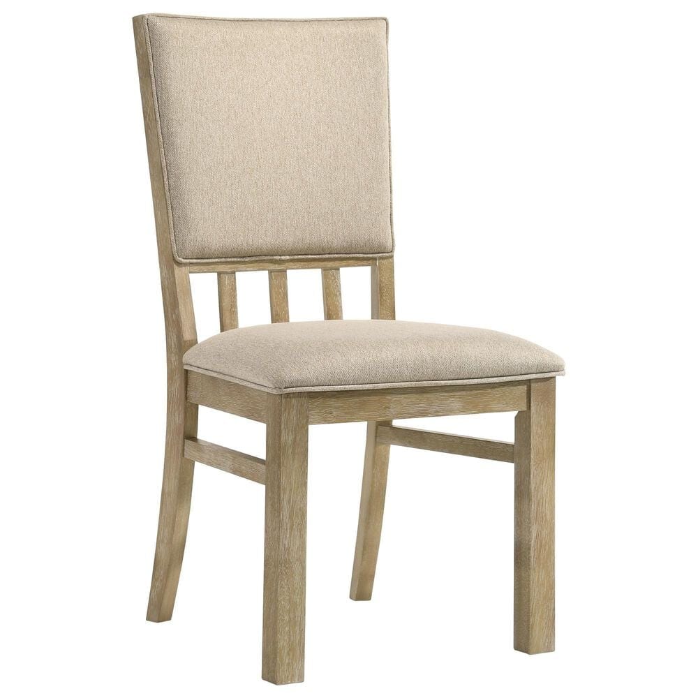 HOMLUX 5-Piece Round Dining Set with Wheat Cushion in Vintage Walnut and Natural Distressed, , large