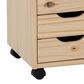 Linon Home Decor Cary 6-Drawer Rolling Cart in Unfinished, , large