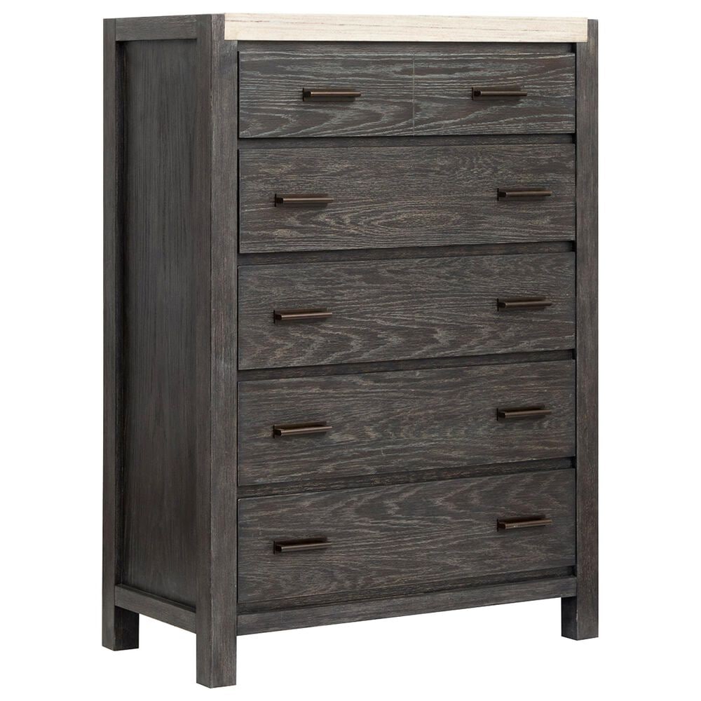 Nicolette Home Plum Creek 5-Piece Queen Upholstered Storage Bedroom Set in Ravenwood Black, , large