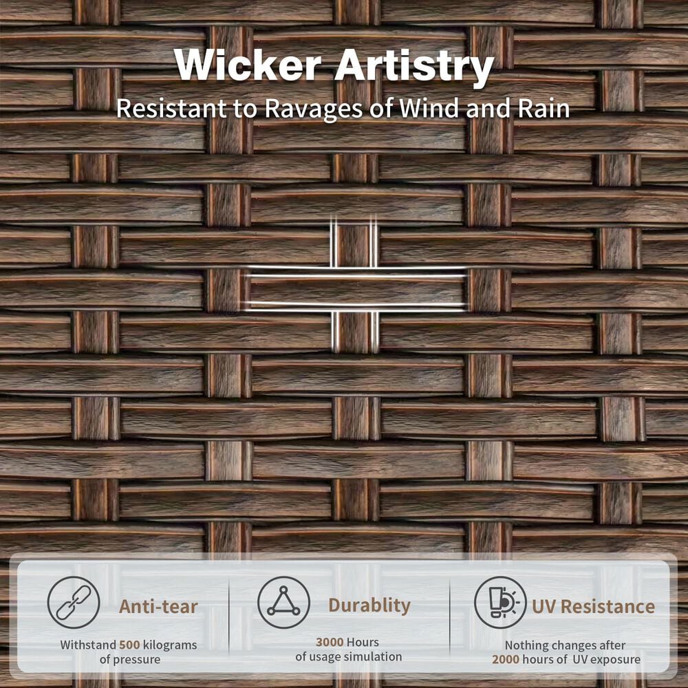 HOMLUX 8-Piece Patio Conversation Set with Fire Pit Table in Navy Blue, , large