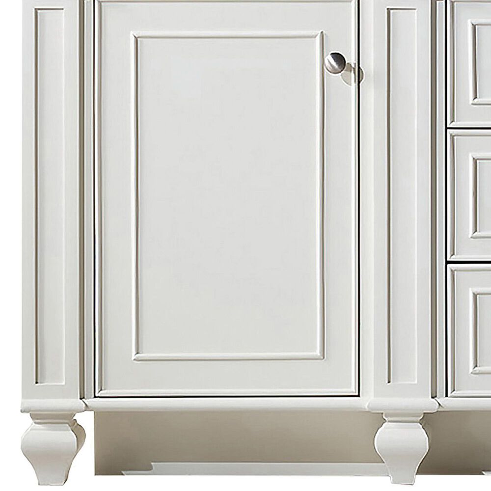 James Martin Vanities Bristol 60&quot; Double Bathroom Vanity in Bright White with Single Hole 3 cm White Zeus Quartz Top and Rectangular Sinks, , large