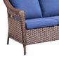 Sunwell Garden 5-Piece Patio Chat Set with Two Ergonomic Swivel Chairs in Navy, , large