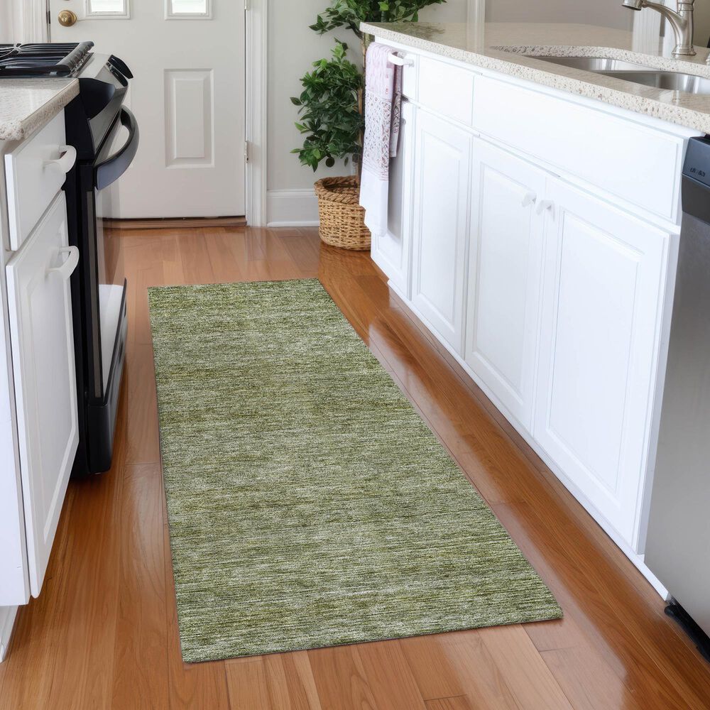 Dalyn Rug Company Soft Essentials Solid Aloe 2'3" x 7'6" Indoor/Outdoor Runner, , large