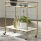 Ashley Plattfield Bar Cart in Antique Brass, White and Clear, , large