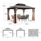 HOMLUX 10" x 14" Hardtop gazebo with double roof in Bronze, , large
