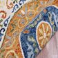 L&R Resources Sinuous Leon Medallion 6" Round Orange, Cream, Blue and Green Area Rug, , large