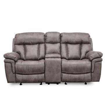 Oxford Furniture Dual Glider Console Reclining Loveseat in Gunmetal Gray, , large
