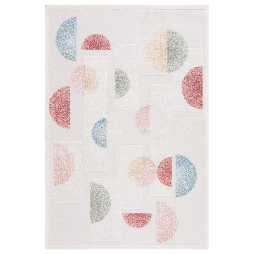 Safavieh Sarasota 8" x 10" Grey and Pink Indoor/Outdoor Area Rug, , large