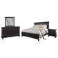Riva Ridge Oxford 4 Piece California King Storage Panel Bedroom Set in Black, , large