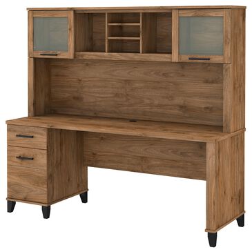 Bush Somerset 72" Office Desk with Hutch in Fresh Walnut, , large