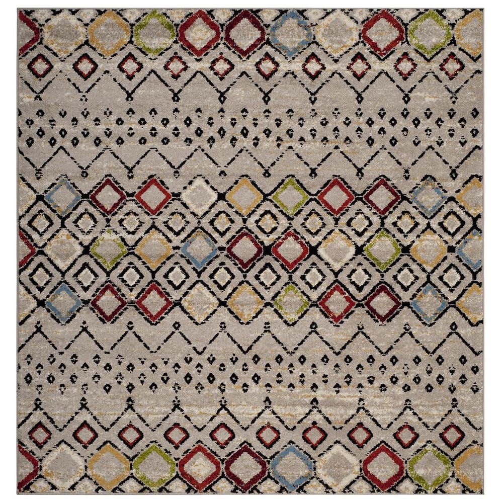 Safavieh Amsterdam AMS108G-5SQ 5"1" Square Light Grey/Multi Area Rug, , large