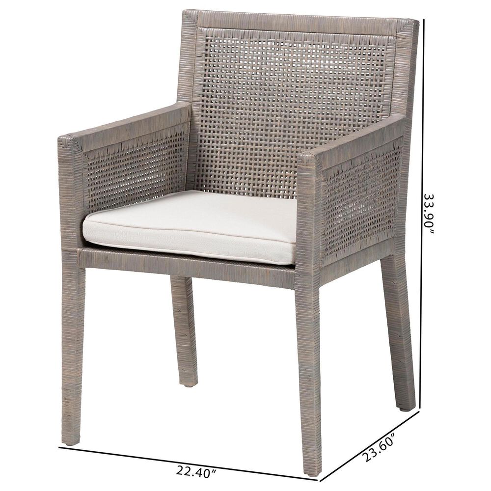 Baxton Studio Karis Arm Chair in French Grey, , large