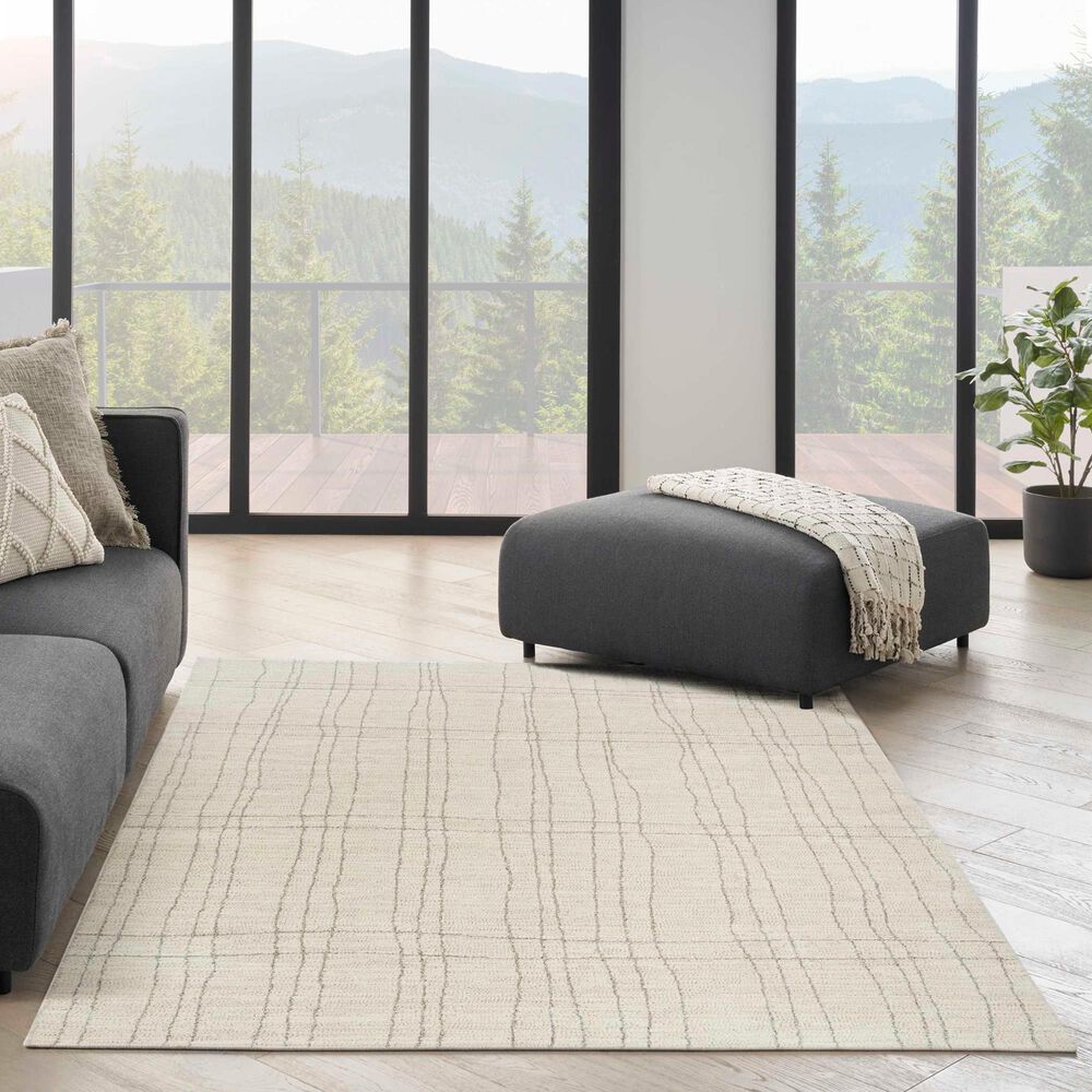 Nourison Andes AND03 3&#39;11&quot; x 5&#39;11&quot; Ivory and Grey Area Rug, , large