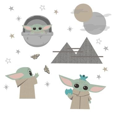 Lambs and Ivy Star Wars The Mandalorian The Child Wall Decals in Blue, White, Green and Black, , large