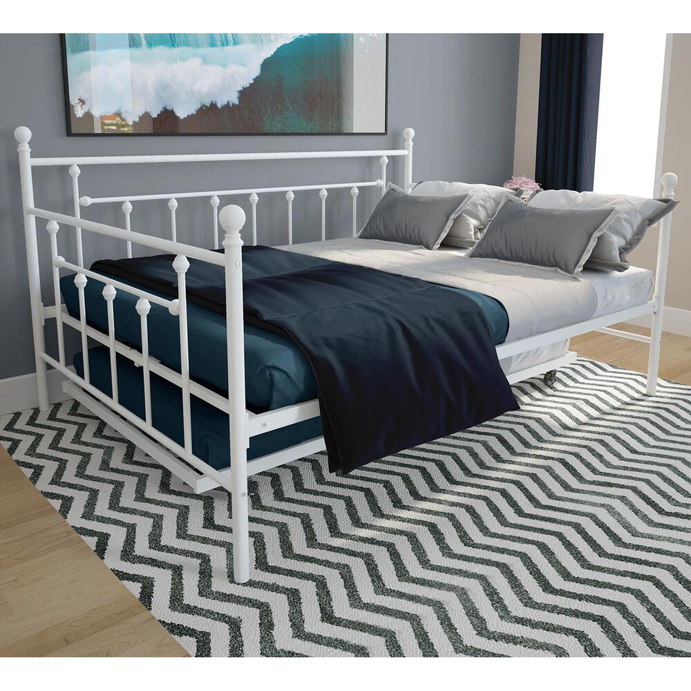 DHP Mia Full Daybed with Trundle in White, , large