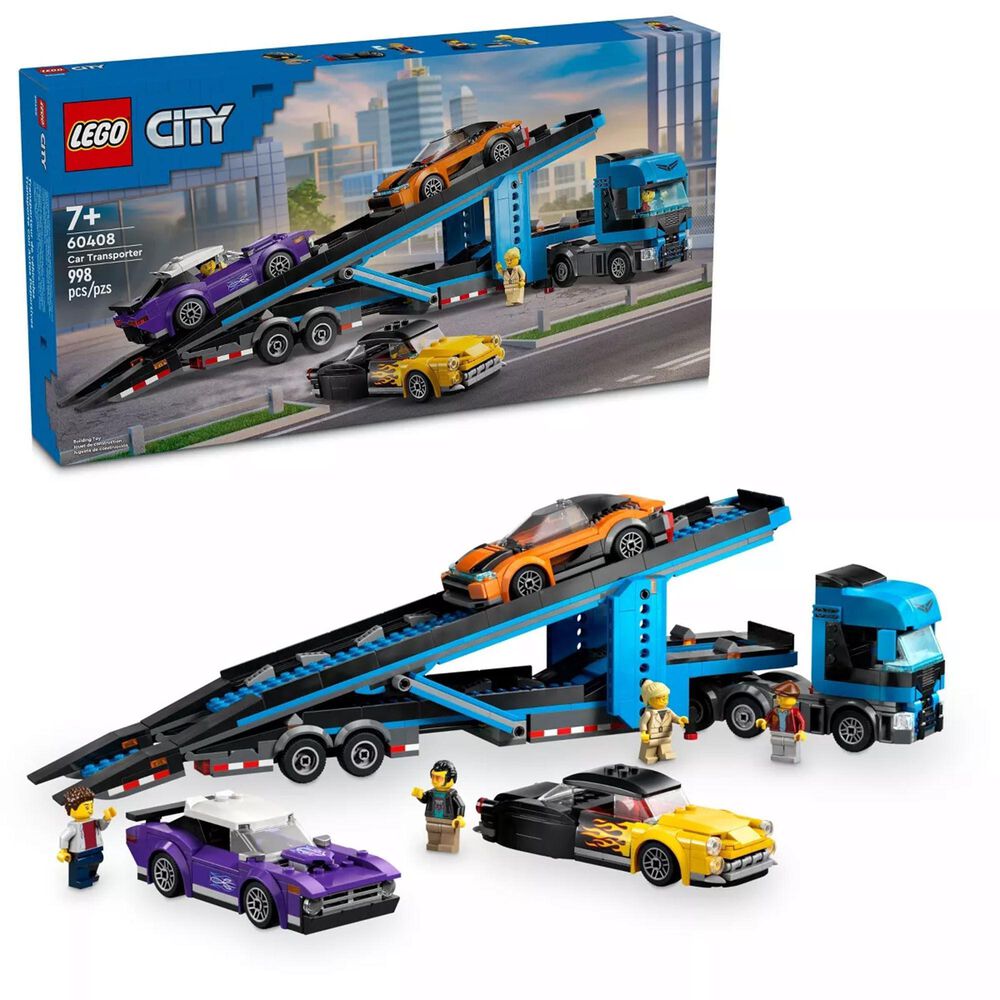 LEGO Car Transporter Truck with Sports Cars, , large