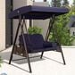 HOMLUX 2-Seat Outdoor Porch Swing with Adjustable Tilt Canopy and Foldable Tray in Navy Blue, , large