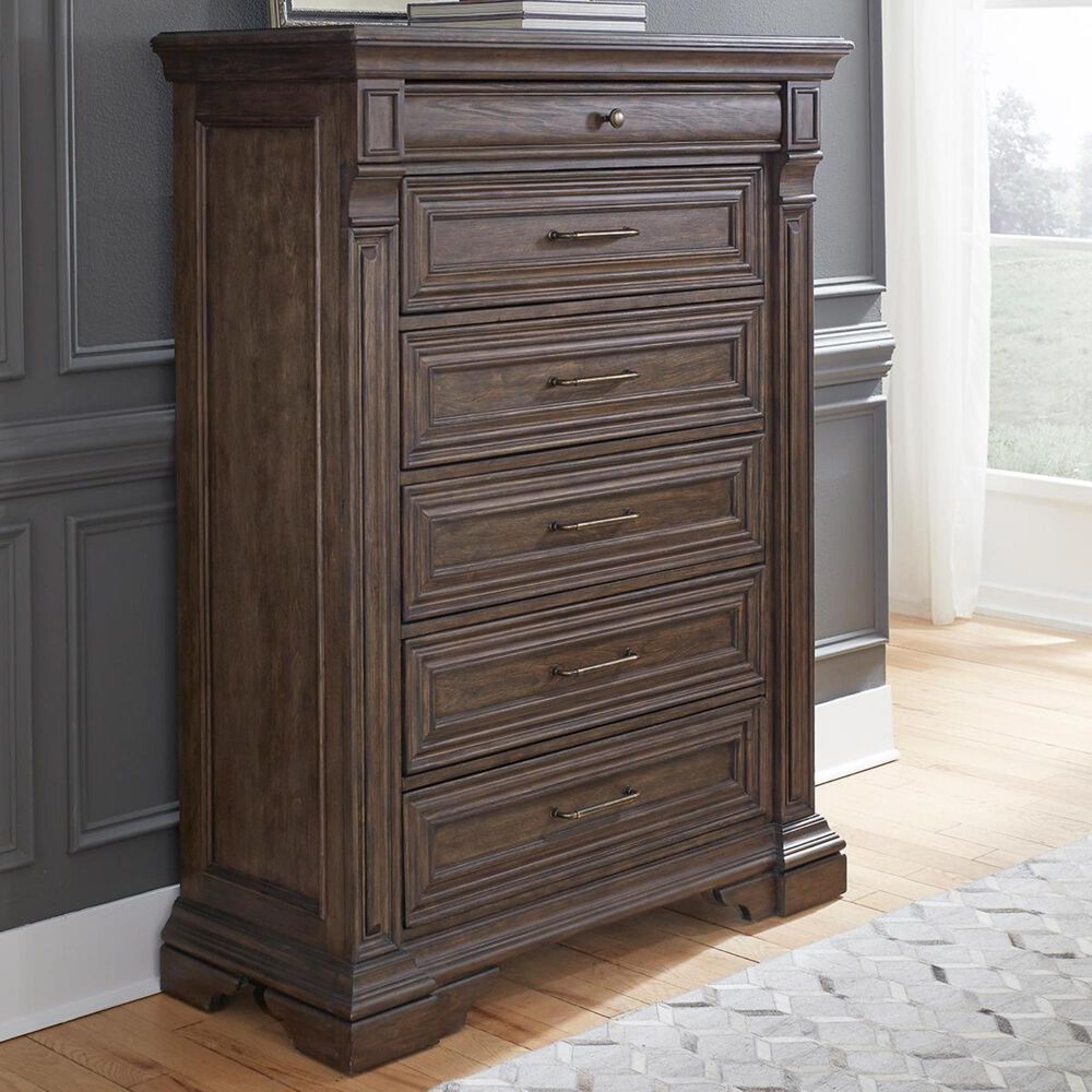 Chapel Hill Bedford Heights 6 Drawer Standard Chest in Estate Brown, , large