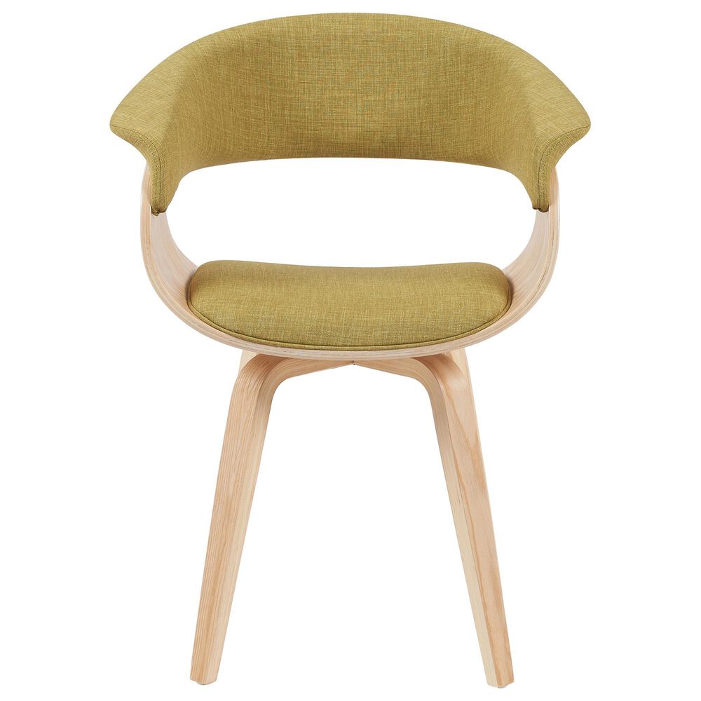 Armen Living Summer Arm Chair with Green Upholstery in Oak, , large