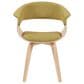 Armen Living Summer Arm Chair with Green Upholstery in Oak, , large