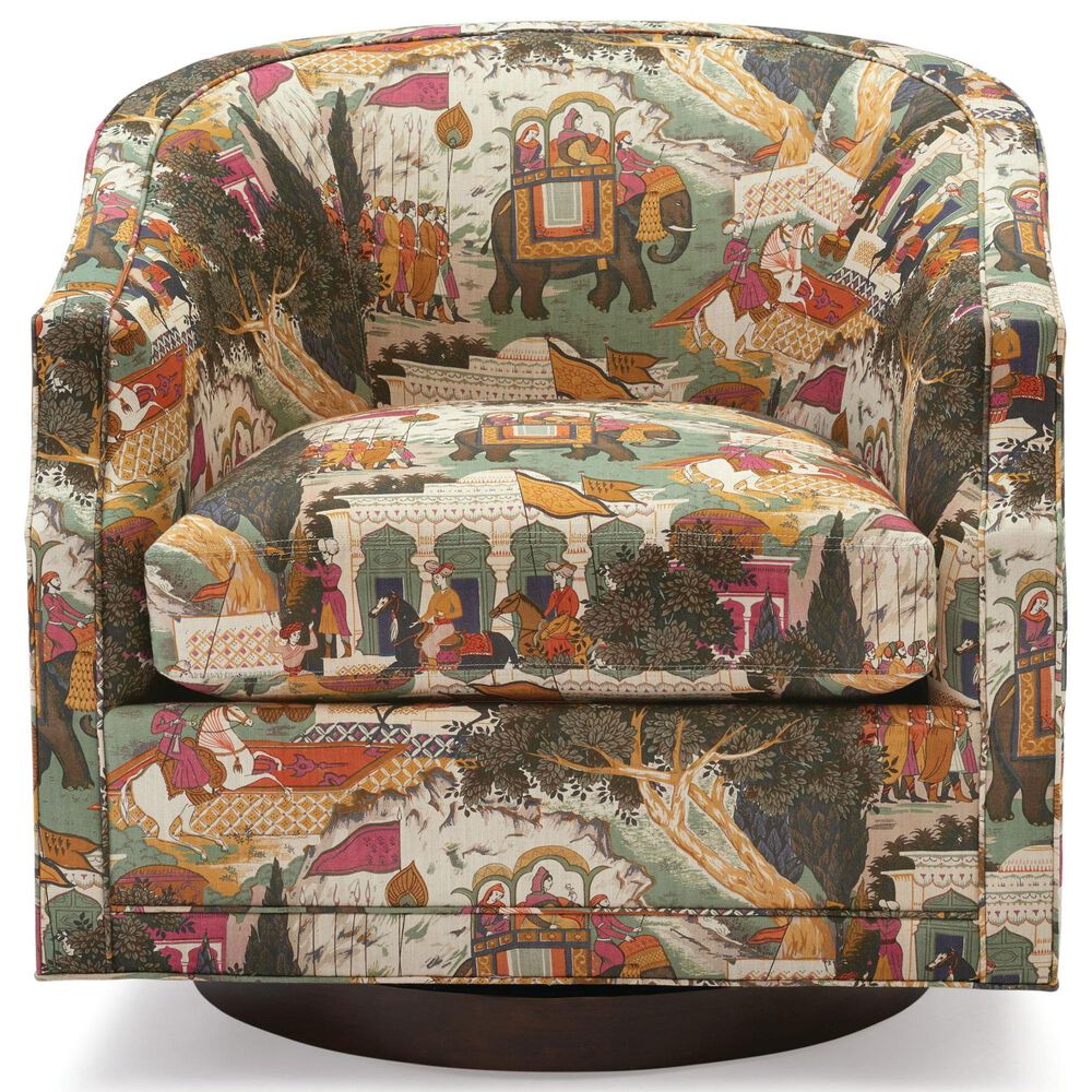 Massoud Carly Swivel Chair in Voyage Aqua, , large