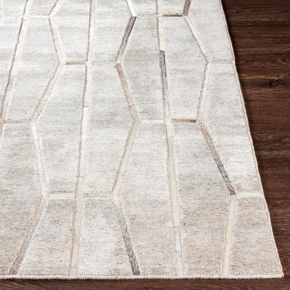 Surya Eloquent 8&#39; x 10&#39; Light Gray, Medium Gray and Beige Area Rug, , large