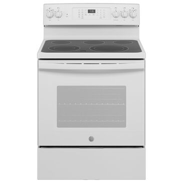 GE Appliances 30" Freestanding Electric Range with Convection in White, , large