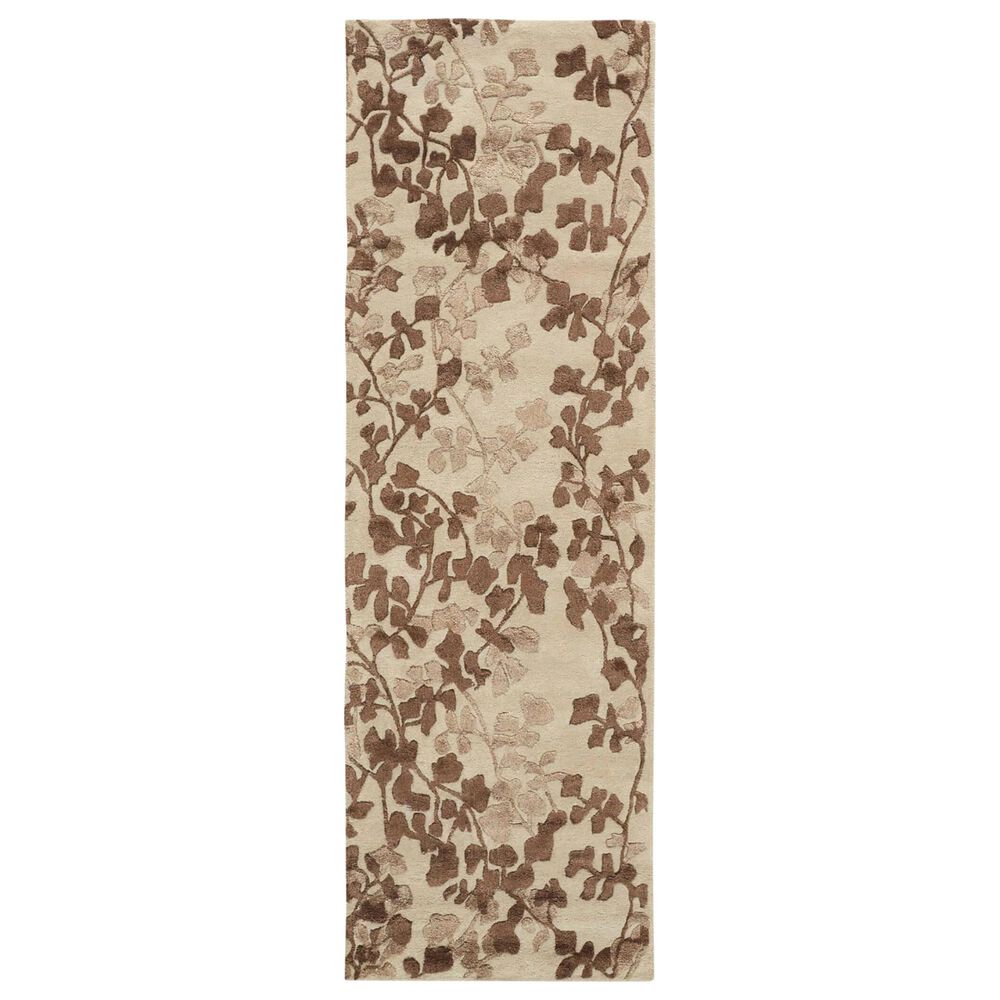 Feizy Rugs Bella 2'6" x 8' Beige and Brown Runner, , large