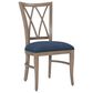 Linon Home Decor Andes Side Chair with Navy Cushion Seat in Natural, , large