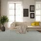 Nourison Courtyard Ivory and Aqua 7" x 10" Indoor/Outdoor Area Rug, , large