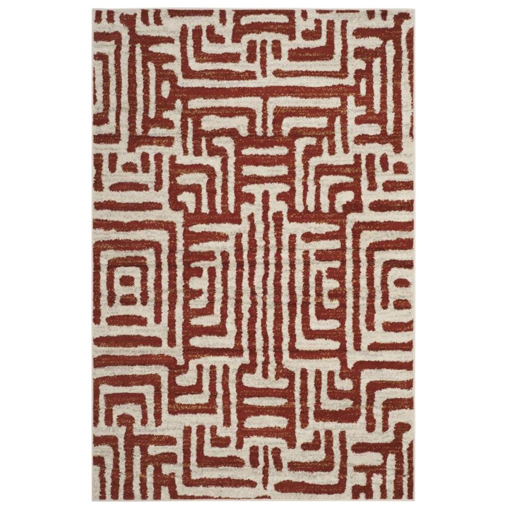 Safavieh Amsterdam AMS106B 5&#39;1&quot; x 7&#39;6&quot; Ivory and Terracotta Area Rug, , large