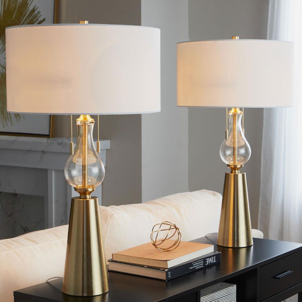 Grandview Gallery Rook Table Lamp in Gold and Clear, , large