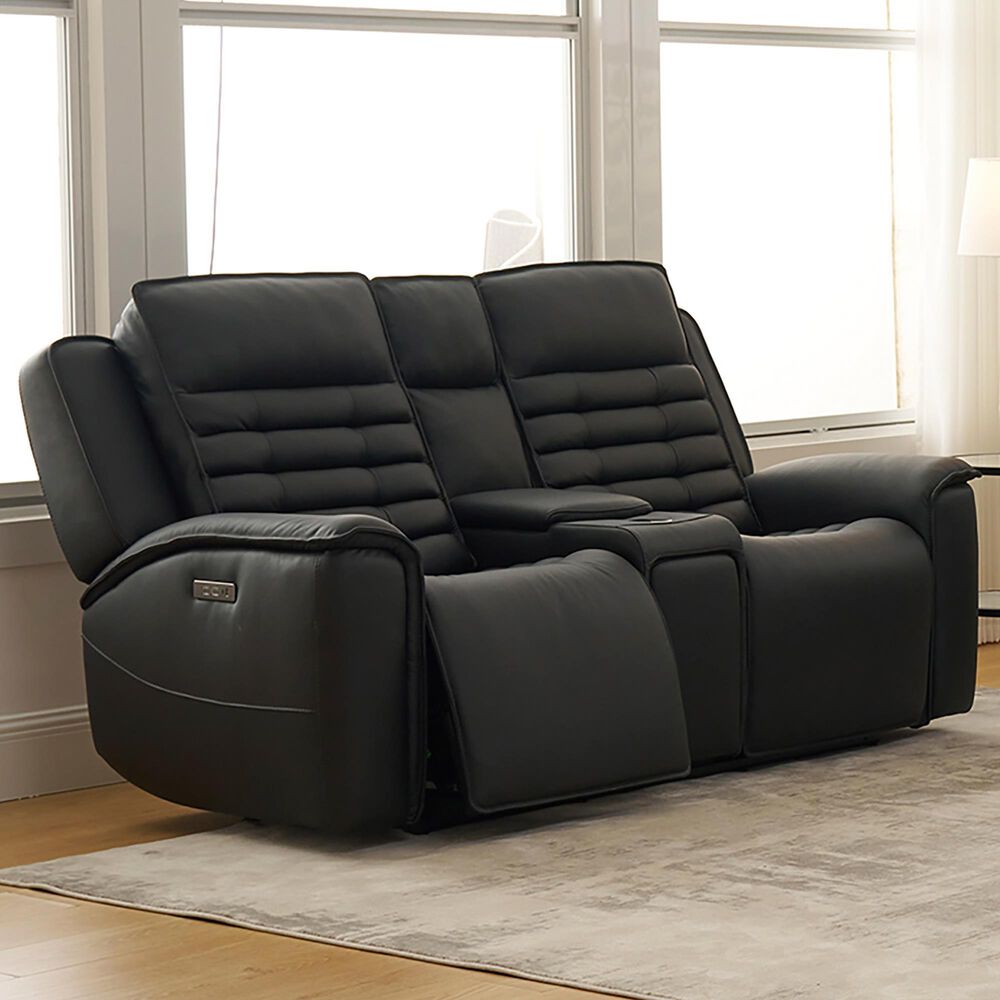 Interlochen High End Push Back Loveseat in Jet Black, , large