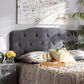 Baxton Studio Gregory Full Upholstered Headboard in Grey, , large