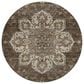 Dalyn Rug Company Silk Road Chocolate, Ivory, Gold, Copper, Gray and Taupe 8" Round Area Rug, , large