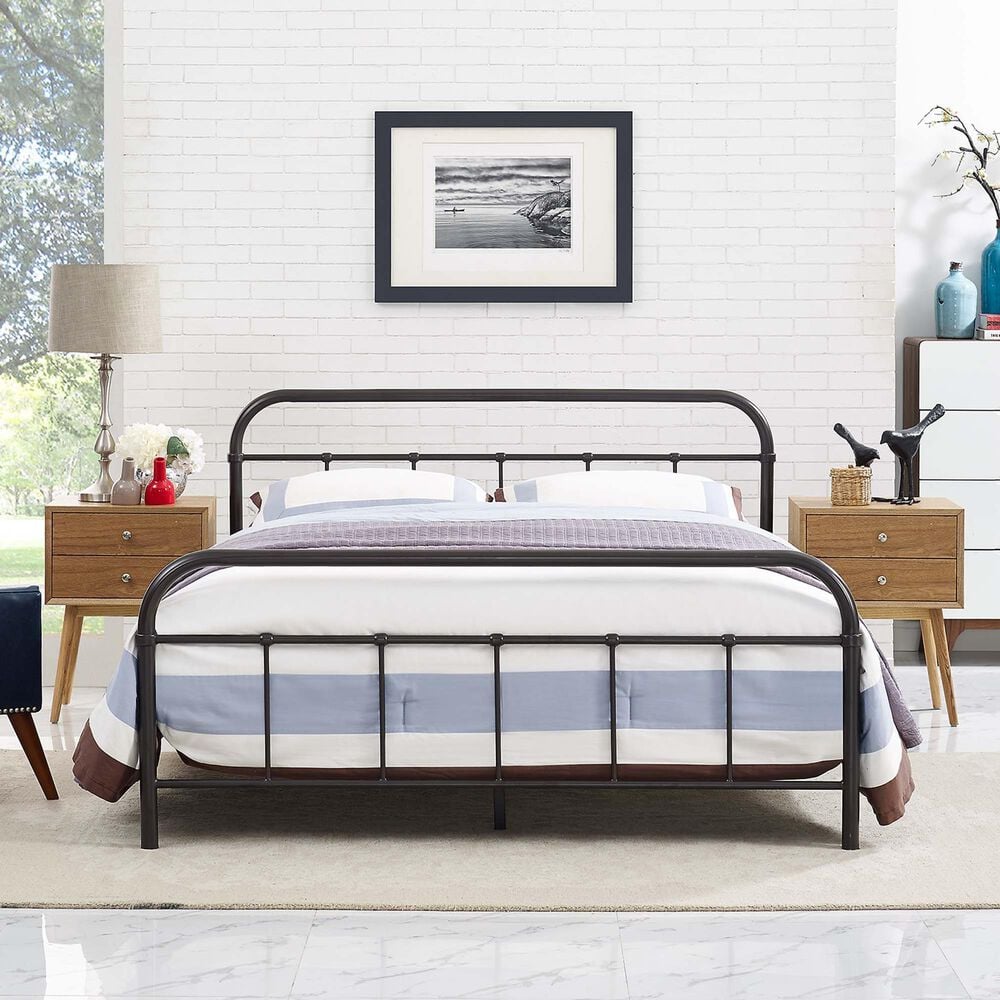 Modway Maisie Queen Platform Bed Frame in Brown, , large