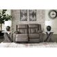 Ashley First Base Manual Reclining Loveseat in Gunmetal, , large