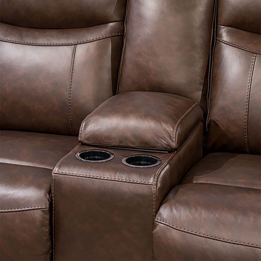 Ashley Gravier Power Reclining Loveseat with Console and Adjustable Headrest in Cordova, , large