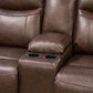 Ashley Gravier Power Reclining Loveseat with Console and Adjustable Headrest in Cordova, , large