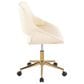 Lumisource Fabrico Office Chair with Cream Cushion in Gold, , large