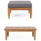 Hearth and Haven Aston 2-Piece Patio Chat Set with Gray Cushion in Teak, , large