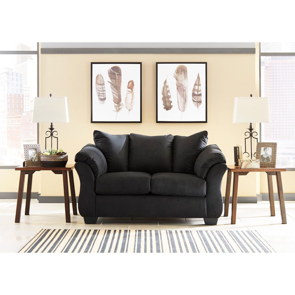 Ashley Darcy Stationary Loveseat in Black, , large