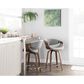 Lumisource Curvo Swivel Counter Stool in Light Grey (Set of 2), , large